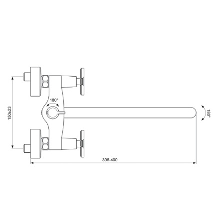 Смеситель для ванны Vidima Art BA330AA универсальный Хром