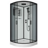 Душ.каб. NG-6902-01 BLACK (1000х1000х2100) низкий поддон (16 см) стекло ТОНИРОВАННОЕ, 4 места