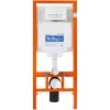 Комплект унитаза с инсталляцией BelBagno Due BB3103CHR/SC/BB002-80/BB018-GV-BIANCO с сиденьем Микролифт и Белой клавишей смыва