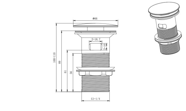 Сливной набор для раковины AQUATEK AQ6001CR