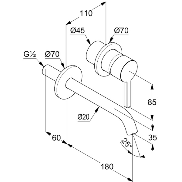 Смеситель для раковины Kludi Nova Fonte Pura 202445315 Белый матовый