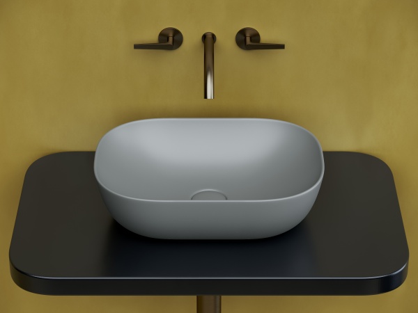 CN6009MH Умывальник чаша накладная прямоугольная Антрацит Матовый Element 455*325*135 мм