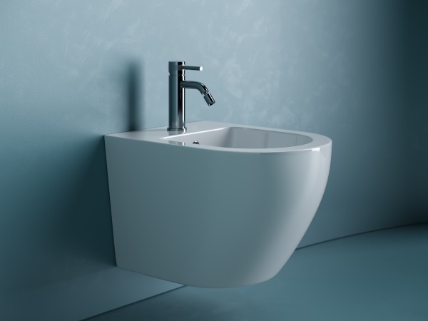 CN11002 Подвесное биде Uno, 1 отверстие под смеситель, с крепежом для полностью скрытого монтажа, цв