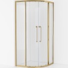 Душевой уголок Cezares Relax-304 90x90 RELAX-304-R-2-90-C-BORO профиль Брашированное золото стекло прозрачное