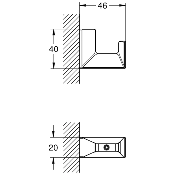 Крючок Grohe Selection Cube 40782000 для ванны, хром