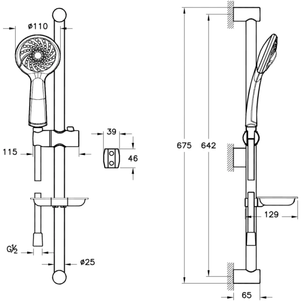 Душевой гарнитур VitrA Samba A45680WSA