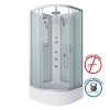 Душ.каб. NG-3301-14BKTG (900х900х2100-2400) средний поддон(26см) стекло МАТОВОЕ 4 места