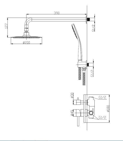 Душевой комплект встраиваемый BelBagno ETNA-SET-DDS-IN