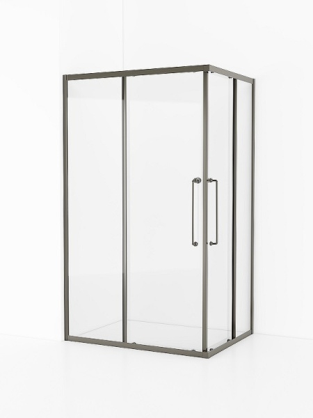 Душевой уголок Cezares Relax-304 120x90 RELAX-304-AH-2-120/90-C-GM профиль Оружейная сталь стекло прозрачное
