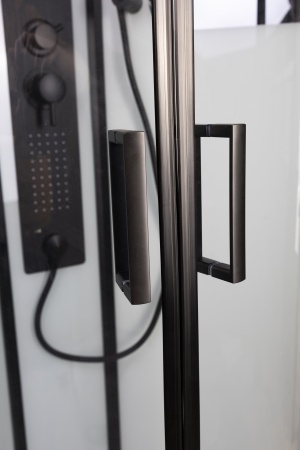 Душ.каб. NG-6902-01GD BLACK (1000х1000х2200) низкий поддон(16 см) стекло ТОНИРОВАННОЕ, 4 места