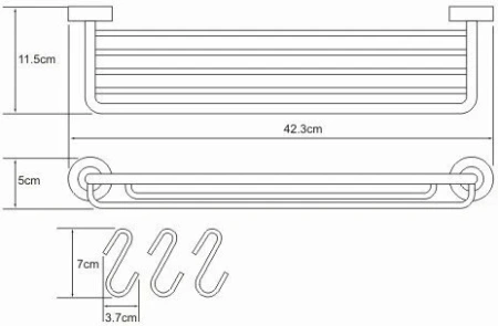 Полка-корзина с крючками WasserKraft Donau K-9415