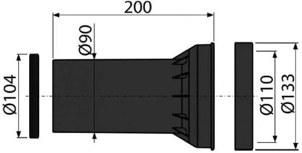 Прокладка + соединитель + прокладка соединителя AlcaPlast M902
