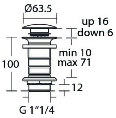 Донный клапан Ideal Standard E1483XG Click-Clack Черный шелк