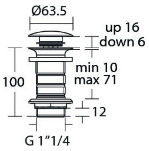 Донный клапан Ideal Standard E1483XG Click-Clack Черный шелк