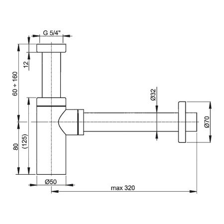 Сифон для раковины Alcaplast A400 Хром