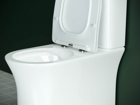 CN1904-B Напольная пристенная безободковая чаша унитаза STAR Rimless c горизонтальным выпуском