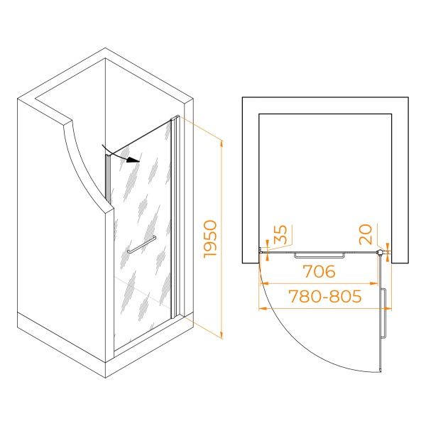 Душевая дверь RGW PA-103B