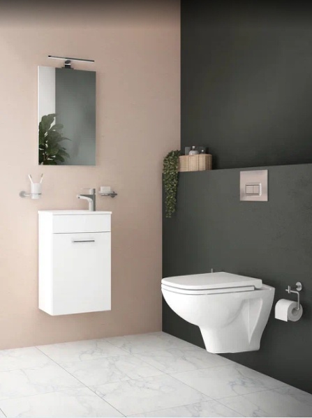 Комплект унитаза с инсталляцией Vitra S 20 9004B003-7207 с сиденьем Микролифт и клавишей смыва Хром глянец