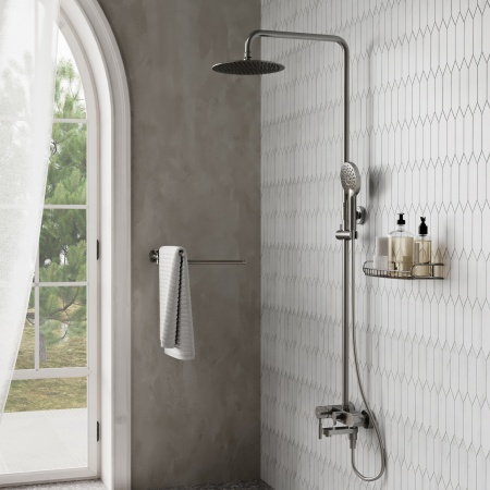 Душевой комплект WasserKRAFT A14201, латунь, смеситель, вертикальный монтаж