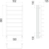 Полотенцесушитель водяной Terminus Стандарт П8 500x800