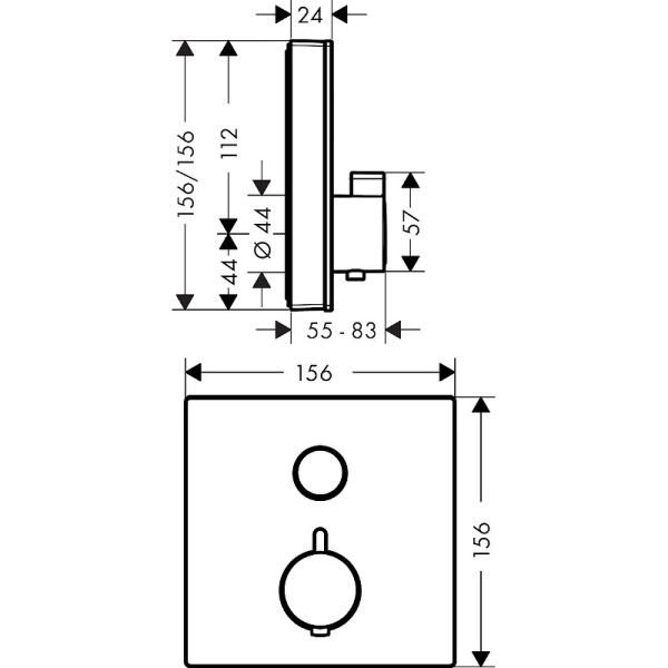Смеситель для душа Hansgrohe ShowerSelect 15737400 с термостатом Белый Хром