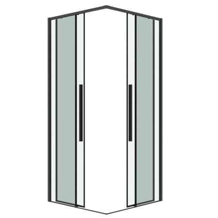 Душ.ограждение 300.K33.01.9090.42.00 Galaxy (90*90*195) квадрат,раздвиж,графит сатин,стекло прозрач