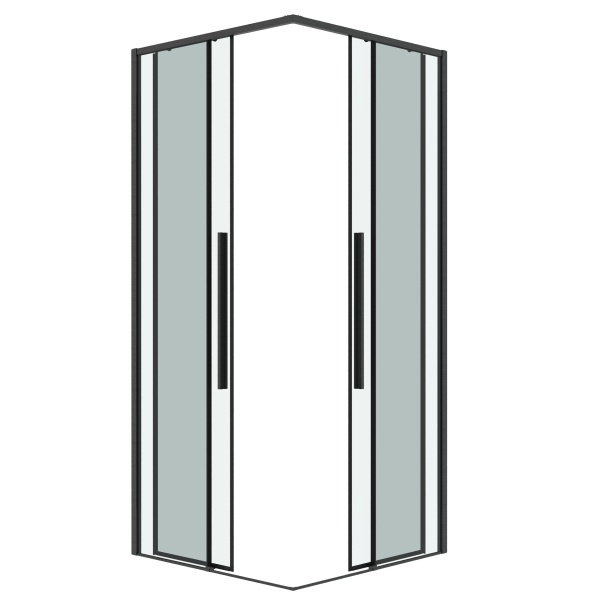 Душ.ограждение 300.K33.01.9090.42.00 Galaxy (90*90*195) квадрат,раздвиж,графит сатин,стекло прозрач