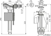Механизм смыва для бачка AlcaPlast SA08AK 1/2" CHROM