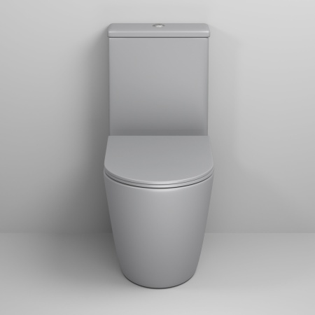 Унитаз GR-4480GLMS Color (620*365*810) СВЕТЛО-СЕРЫЙ МАТОВЫЙ напольный БЕЗОБОДКОВЫЙ, 2 мес