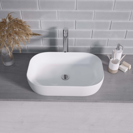 Раковина Grossman GR-3049, фаянс, накладная установка, 610x400x145 мм