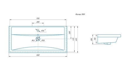 Раковина "ФОСТЕР 100 cм"