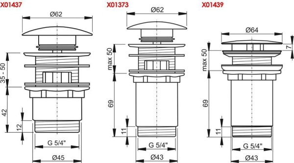 Слив для умывальника "Хром" без закрытия стока X01439