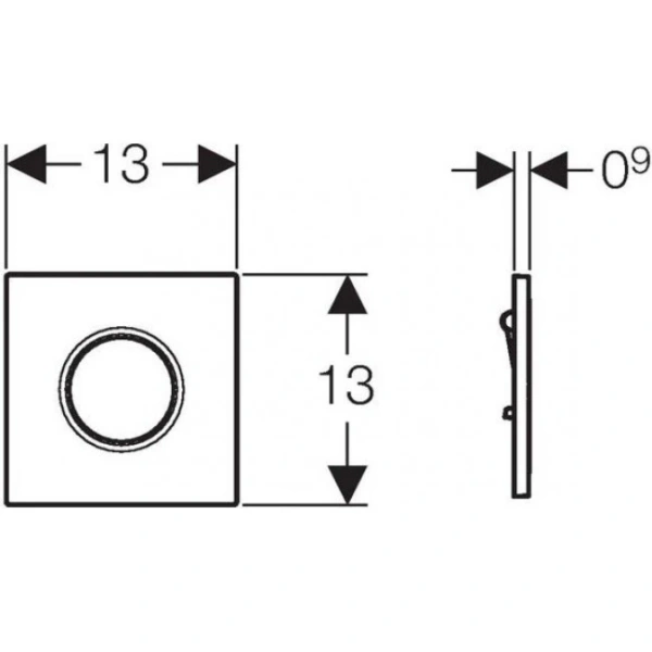 Ручной пневмопривод смыва для писсуара GEBERIT Sigma 01 116.011.21.5