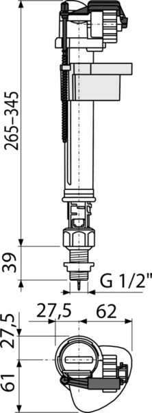 Наливной механизм для бачка AlcaPlast A18-1/2"
