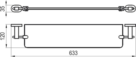 Полка стеклянная Chrome 64 см CR 500.00 X07P195