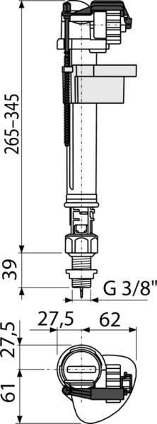 Наливной механизм для бачка AlcaPlast A17-3/8"