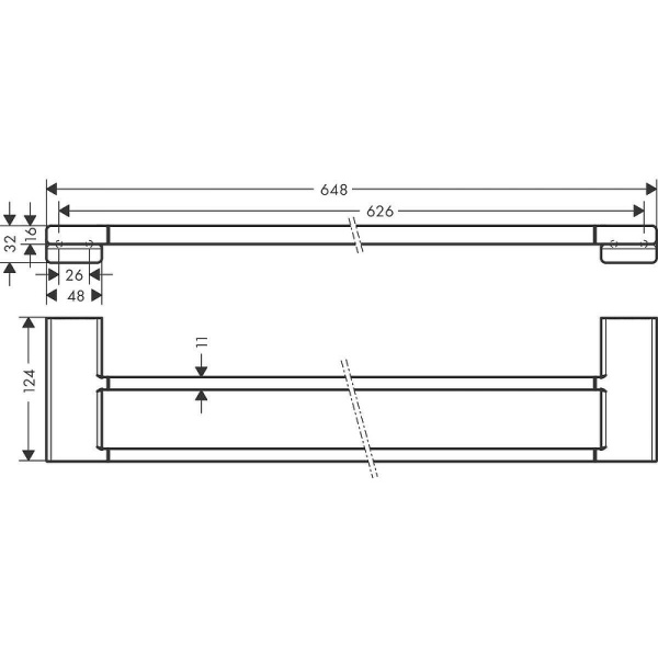 Полотенцедержатель Hansgrohe AddStoris 41743670 двойной Черный матовый