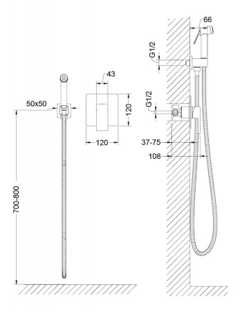 Гигиенический душ со смесителем Timo Selene 2089/17SM Золотой
