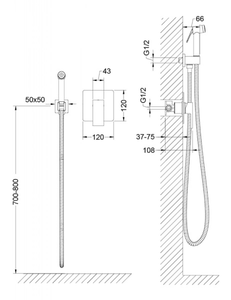 Гигиенический душ со смесителем Timo Selene 2089/17SM Золотой