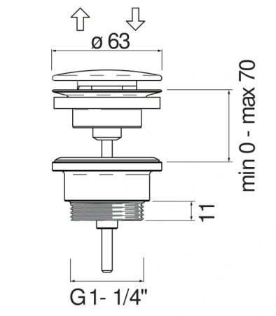 Донный клапан Nobili AV00110/11GDP золото