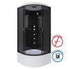 Душ.каб. NG-6508-14G (900х900х2150) высокий поддон(40см) стекло ТОНИРОВАННОЕ алюм черный 4 места