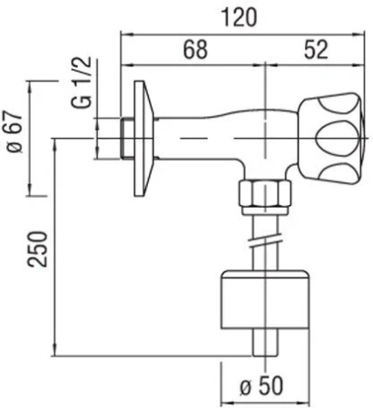 Смывной механизм для писсуара Nobili AV00503CR