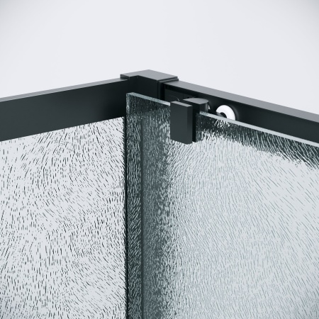 Душ.ограждение 120.K33.02.1270.21.02 Cosmo (120*70*195) черный матовый, стекло шиншилла, 2 места