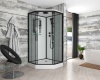 Душ.каб. NG-6902-01D BLACK (1000х1000х2200) низкий поддон (16 см) стекло ТОНИРОВАННОЕ, 4 места