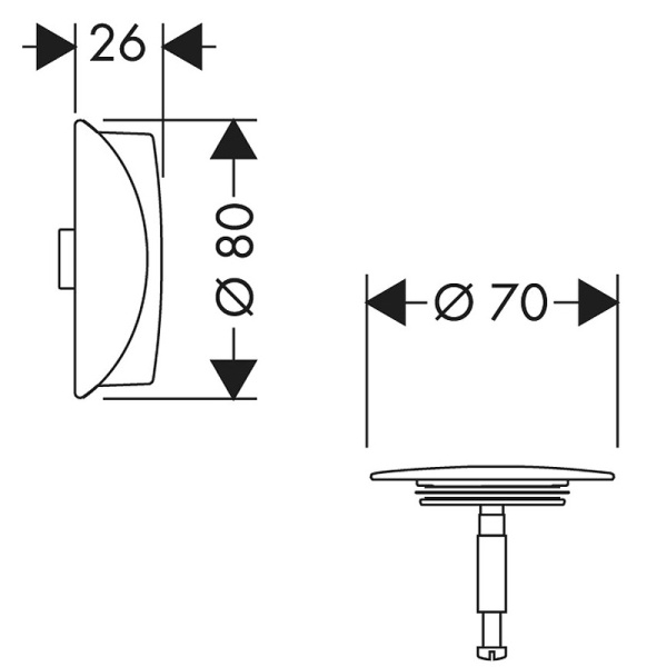 Накладки для слив-перелива Hansgrohe Flexaplus 58185340 Шлифованный черный хром
