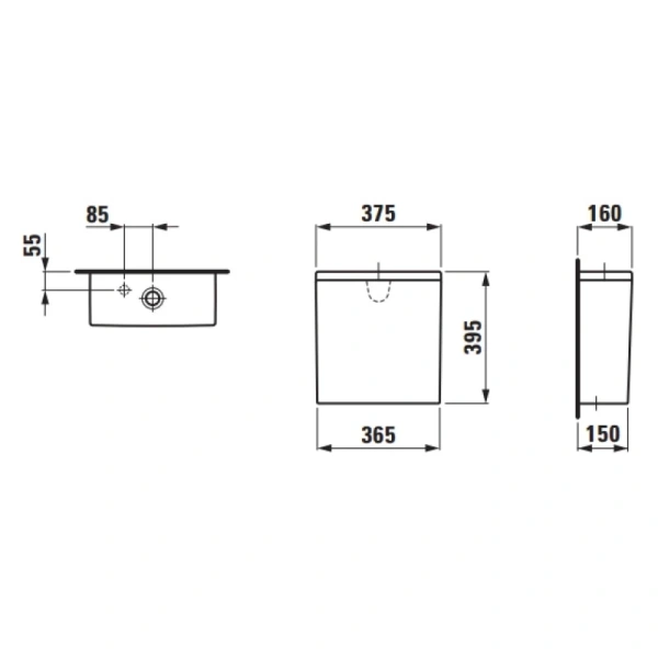Бачок для унитаза 3/6 л Laufen Pro 8.2995.3.000.873.1
