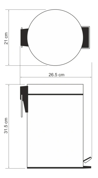 Ведро для мусора WasserKraft 5L K-665