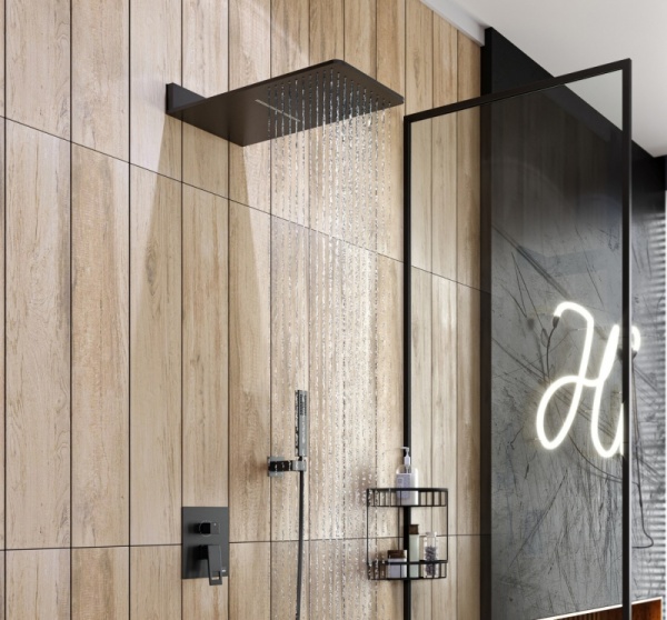 Душевая система Timo "Briana" SX-7139/03SM, верхний тропический душ, черный