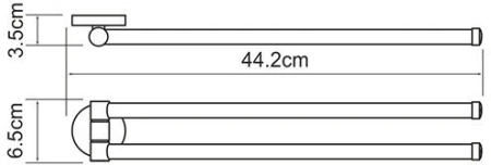 Держатель полотенец двойной WasserKraft Rhein K-6231