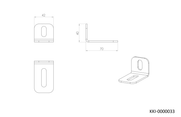 KKI-0000033 Комплект крепления для инсталляций к стене (угловой монтаж) 75 -105 мм